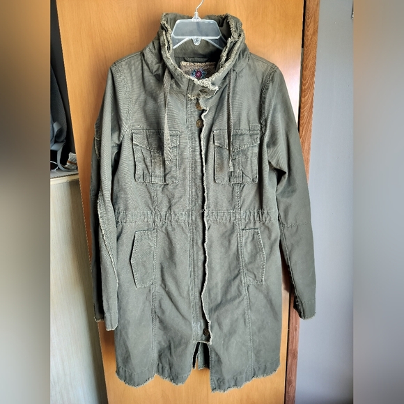 BB Dakota "Twilight Bella Swan" Y2K Grunge Distressed Military Field Jacket L - Picture 4 of 14